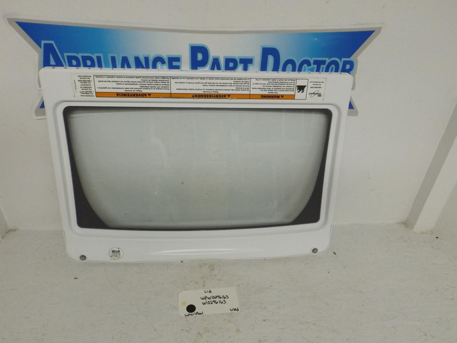 Whirlpool Washer WPW10296163 W10296163 Lid Used Whirlpool Washer WPW10296163 W10296163 Lid Used